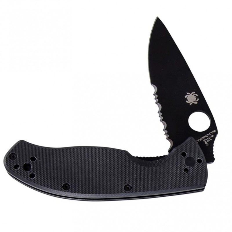 Navaja Spyderco Tenacious Filo Liso Hoja Negra